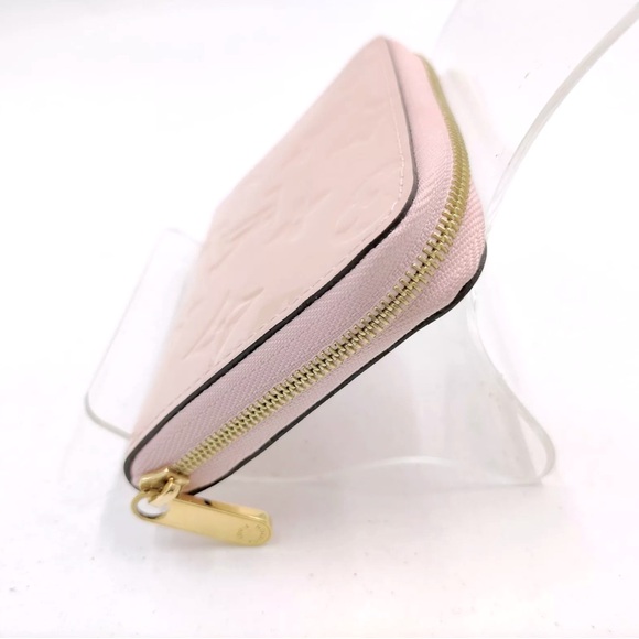 Auth Louis Vuitton Rose Ballerina Vernis Monogram Zippy Coin Change Purse Wallet - Picture 3 of 9